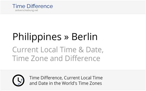 ph to germany time|Time Difference: Philippines, Asia/Manila » Berlin, .